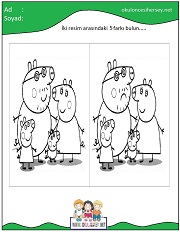 okul öncesi İki Resim Arasındaki Farkı Bul